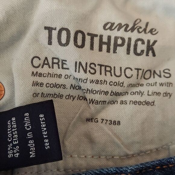 J. Crew Toothpick Ankle Length Jeans Sz 27 - Picture 8 of 8